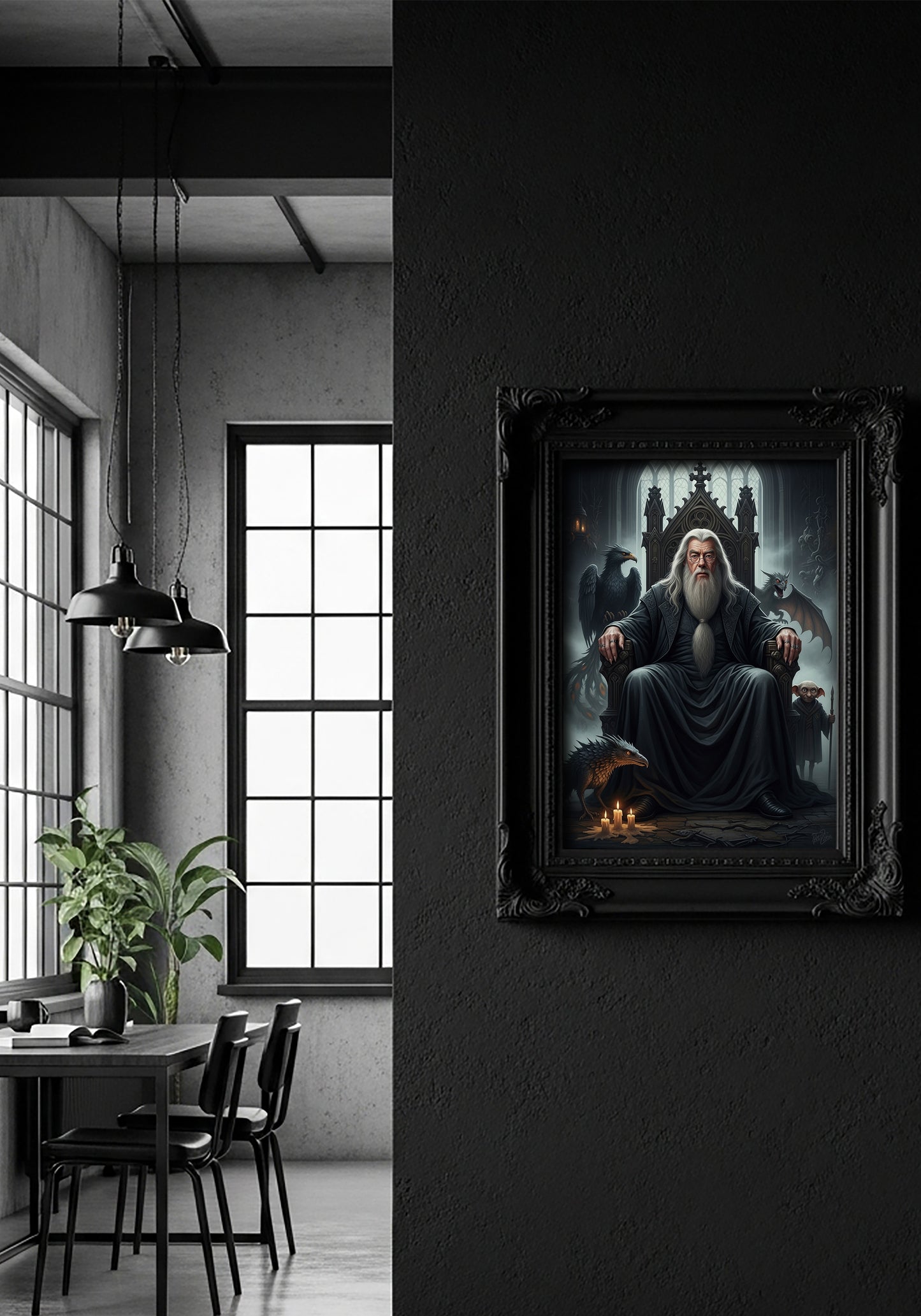 Gandalf The Grey – Dark Fantasy Wizard Digital Download Poster