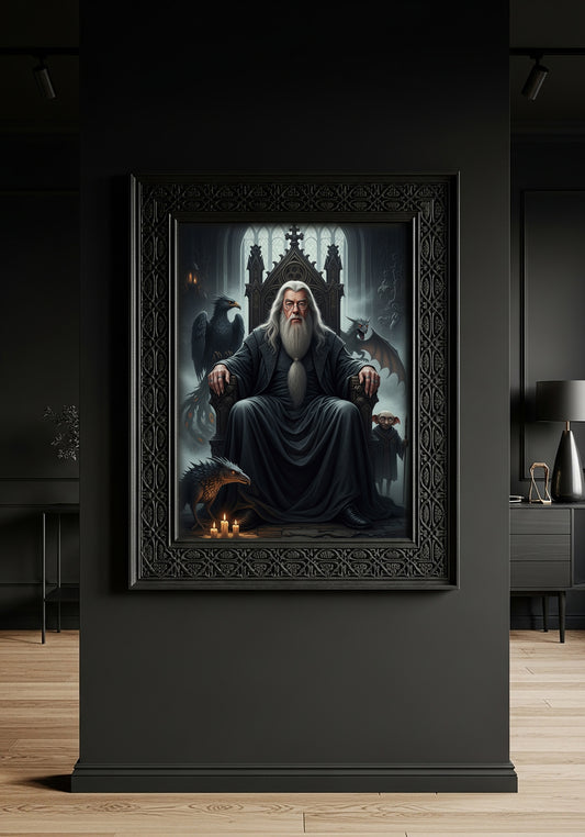 Gandalf The Grey – Dark Fantasy Wizard Digital Download Poster